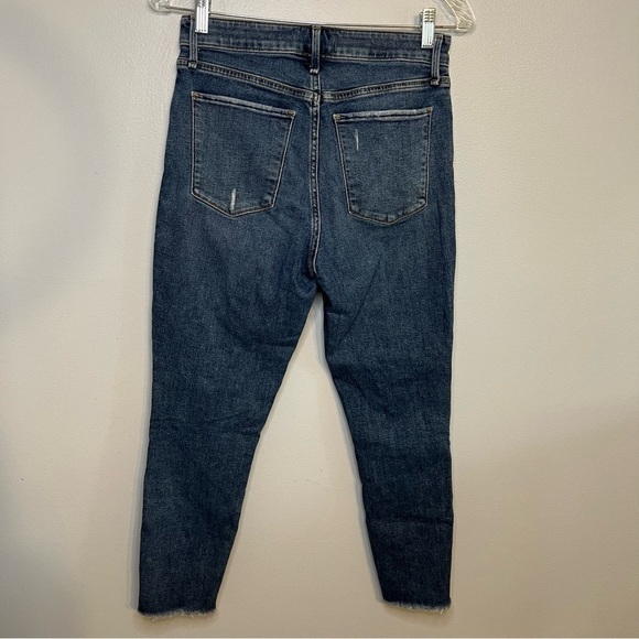 AF Jeans Womens 28 Blue High Rise Super Skinny Ankle Distressed Button Fly Short - Picture 8 of 10